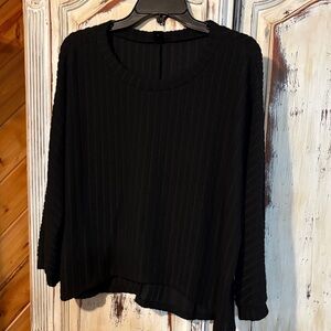 SHEIN Black Ribbed Blouse and skirt outfit